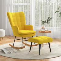 HOMCOM Silla Mecedora con Reposapiés Mecedora para Lactancia con Cojín Acolchado y Reposabrazos Carga 130 kg Mecedora para Salón Dormitorio - details 1