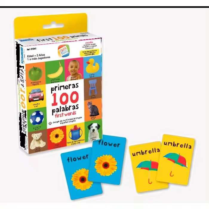 CEFA JUEGO DE TARJETAS BILINGUE MIS PRIMERAS 100 PALABRAS JUEGO DE MESA 2x9x14 Cms. - 1