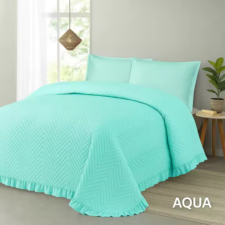 Colcha Bouti Aqua Lavada Lisa | Microfibra Suave y Ligera | Cama 90 a 180 cm | Ideal Verano | Diseño Elegante Acolchado - 1