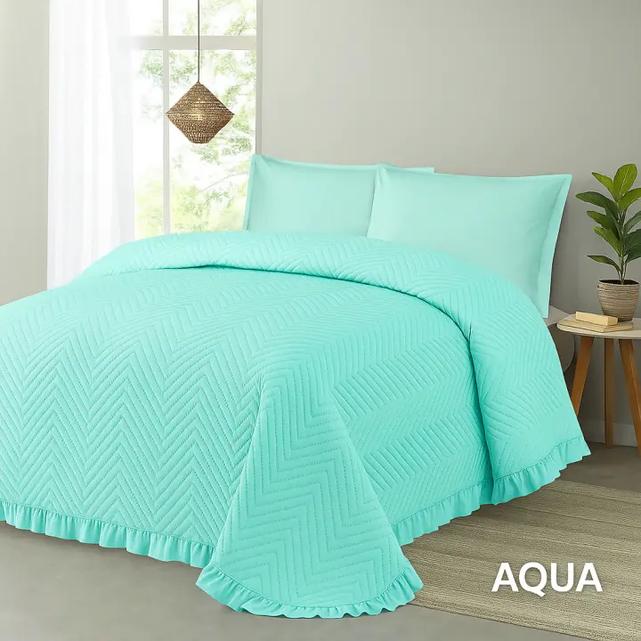 Colcha Bouti Aqua Lavada Lisa | Microfibra Suave y Ligera | Cama 90 a 180 cm | Ideal Verano | Diseño Elegante Acolchado - 1