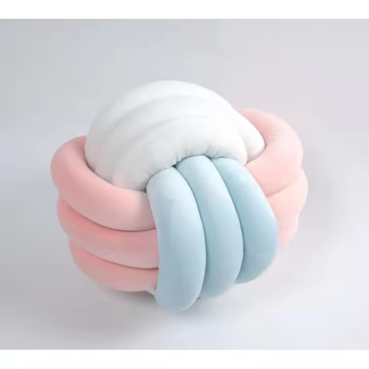 Almohada de sofá con nudo de bola de Dinamarca del mismo estilo, almohada de mano creativa nórdica sencilla. - 1