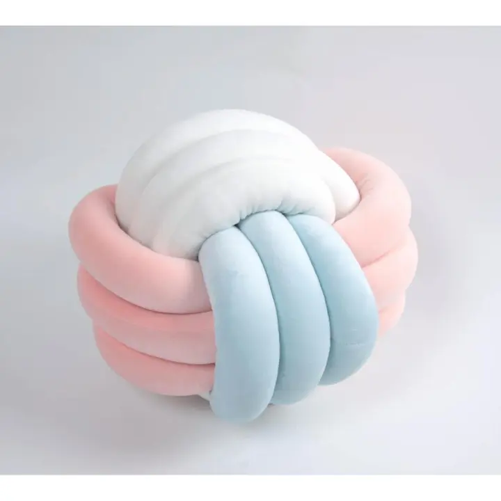 Almohada de sofá con nudo de bola de Dinamarca del mismo estilo, almohada de mano creativa nórdica sencilla. - 1