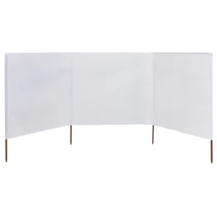 Paraventos de Playa de 3 paneles de Tela 400x120 cm Blanco - 1