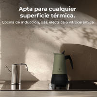 Cafetera Italiana Cecotec Piccolina 200 Green de acero inoxidable para 2 tazas - details 3
