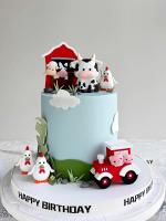 Nuevos Adornos Para Pasteles Temáticos De Granja Decoraciones Para Fiesta De Primera Cumpleaños De Bebé Ornamento De Vaca Tractor Y Pollo Para Cumpleaños Infantil - details 4