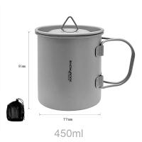 Taza De Camping De Titanio 450ml Utensilios De Cocina Para Exteriores Set De Cocina Para Viajes Y Pícnic Equipamiento De Mesa De Turista - details 10