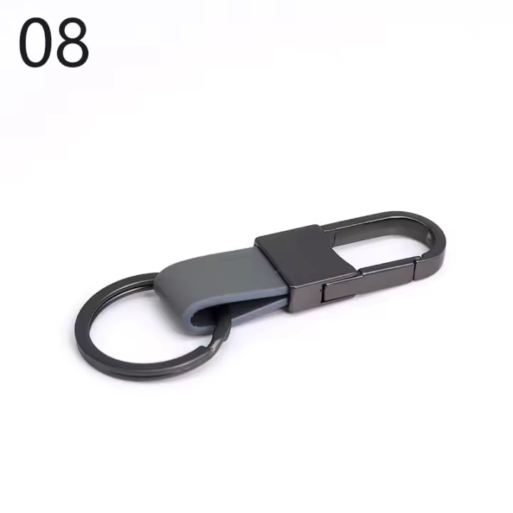 Llavero De Cuero Moda Con Anillo Metálico Para Llaves De Coche Soporte De Cinturón Para Mujeres Y Hombres Accesorios De Moda - 1
