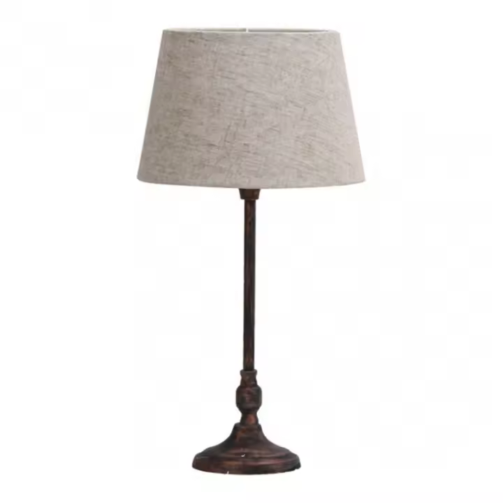 Lámpara de Mesa FABRILAMP Sobremesa Rasbora 1xe27 Marron Rustico 46.5x23x23 Cm - 1