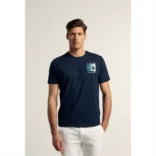 VALECUATRO Camiseta Polo Azul Marino Algodón - 1