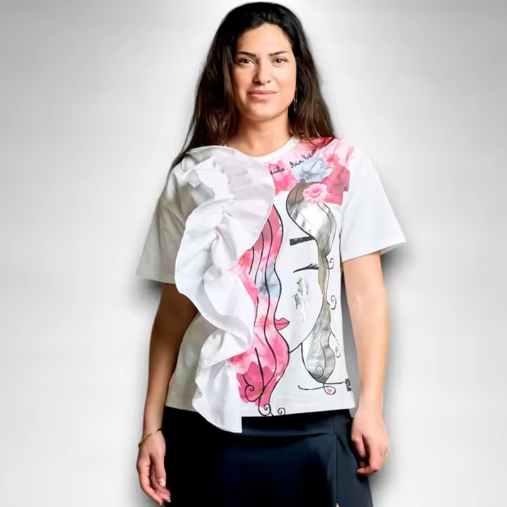Top Recuerda Anabel Lee Mujer | Algodón Volantes Maxi Print | "Recuérdalo. Aún Lates." - 1
