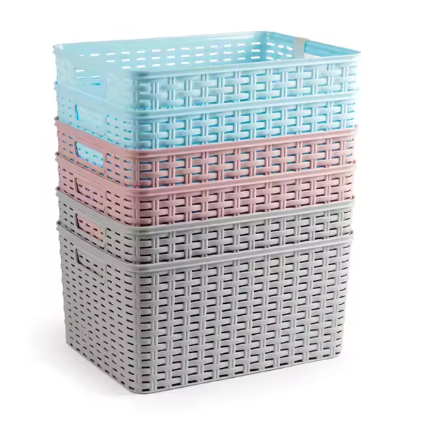 CESTA MIMBRE 38,5x28,5x19 CM SURTIDAS PLASTIC FORTE - 1