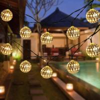 Luces De Cadena Solar De Bollos Marruecos 5-12m 100/50 LED Impermeables Para Decoración De Jardín Fiesta Hogar Luz De Globos De Luces Faeiras - details 3