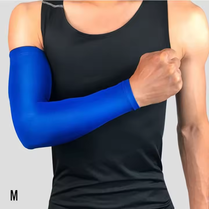 Guante De Rodilla Para Baloncesto Protección Solar Transpirable Elástico Longitud Del Brazo Para Deportes Protección Contra El Sol - 1