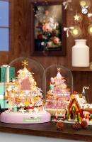 Bloques De Construcción Navideñas Rosa Árbol De Navidad Y Casa De Nieve Para Decoración De Escritorio Juguetes De Artesanía Para Niños Regalos De Fiestas - details 10