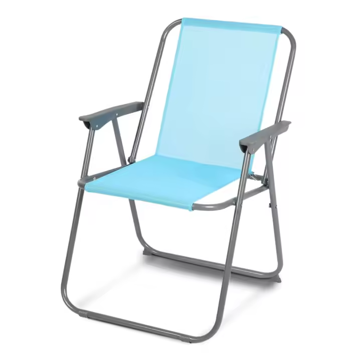 TIENDA EURASIA – Silla Playa Plegable con Reposabrazos, Turquesa, Asiento de Lona Impermeable, Estructura de Acero Resistente, 75x53x43 cm - 1