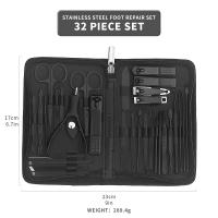 Set De 32 Herramientas De Manicura Profesional Con Tijeras Y Cortauñas Para Uñas Y Pies Kit De Peluquería De Acero Inoxidable - details 1