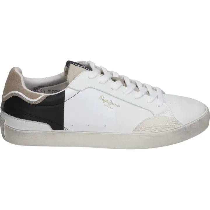 PEPE JEANS | Zapatillas Pepe Jeans Kenton Rise para Hombre – Deportiva en Color Blanco con Detalles – Sneakers con Cordones – Estilo Casual – Cómodas y Versátiles – Modelo PMS31049-808 - 1