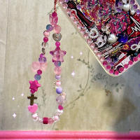 Cadena De Teléfono Con Pentagrama Y Borlas Rosa Para Mujeres Y Niñas Joyería De Moda Para Celebraciones Y Uso Diario Decoración Para Fundas De Teléfono - details 0