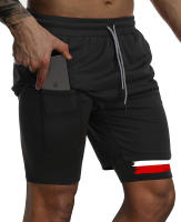 Shorts De Entrenamiento Para Hombre Con Estampado De Bandera 2 En 1 Quick Dry Con Bolsillo Para Teléfono Y Anillo Para Toalla Deportiva Y Running - details 14