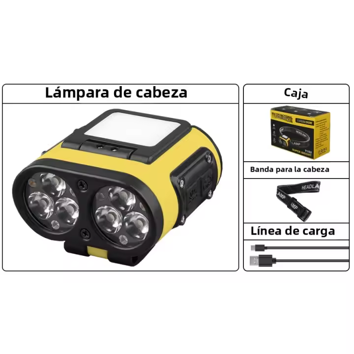 Linterna Frontal LED Con Sensor Inteligente Y Clip Recargable Tipo-C Torcha Exterior Para Ciclismo Pesca Y Camping - 1