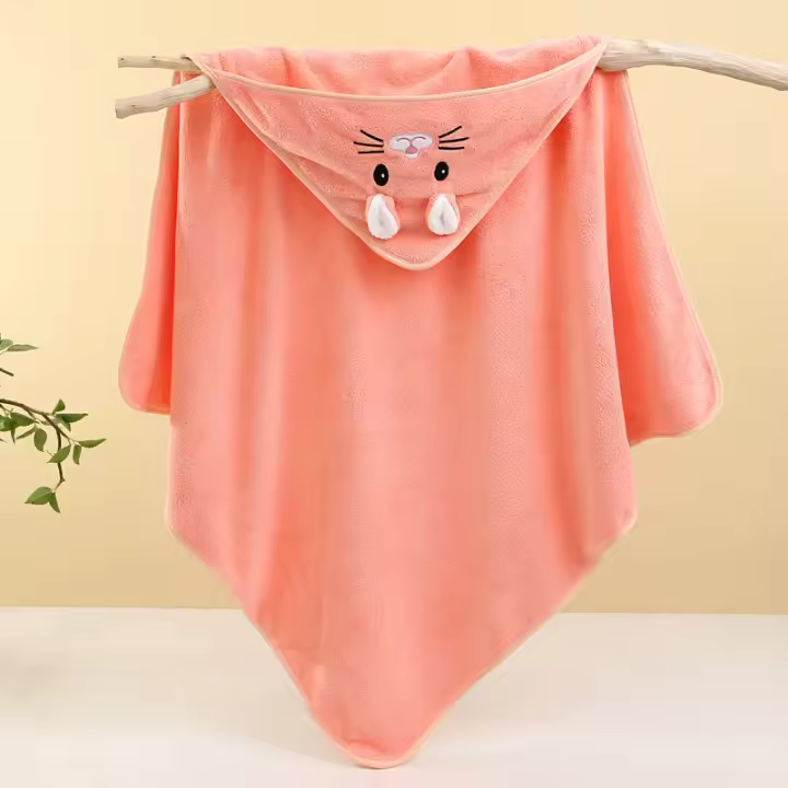 Toalla De Bano Para Bebés Y Niños Con Capucha Suave Y Cálida Manta De Abrazo Para Niños Y Niñas Coral Velvet Envoltura De Sueño - 1