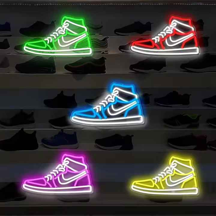 Zapatos Pista led Letrero neón Zapatos Deportivos Luces de neón Tienda Zapatillas Sala Juegos decoración recinto Deportivo - 1