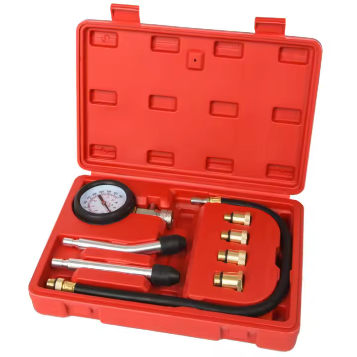 COMPROBADOR DE COMPRESION O COMPRESIMETRO PARA MOTORES DE GASOLINA 8 PZAS - 1