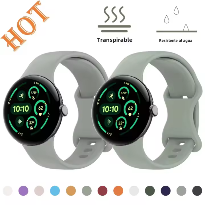 Correa De Pulsera De Silicona Ligera Y Transpirable Para Google Pixel Watch 3 45mm Unisex Correa De Hombro Sin Costuras Adecuada Para Actividades Al Aire Libre - 1