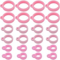 1Caja De 60 Piezas Anillos De Silicona Ajustables En 3 Tamaños Para Lanyard De Collar Soporte Multipropósito En Rosa - details 0