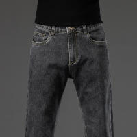 Nuevos Jeans Azules Para Hombre 5 Colores Talla Grande Algodón Elástico Estilo Recto Casual Comercio Pantalones De Denuim De Cintura Alta - details 9