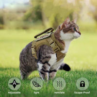 Chaleco Táctico Para Gatos 600D Con Correa Pequeños Perros Vestimenta De Entrenamiento Para Mascotas Tipo Chaleco - details 5