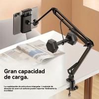 Soporte giratorio de 360° para teléfono y tableta - Brazo articulado de acero al carbono con montaje ajustable para cama y escritorio, ideal para lectura y transmisiones en vivo - details 8