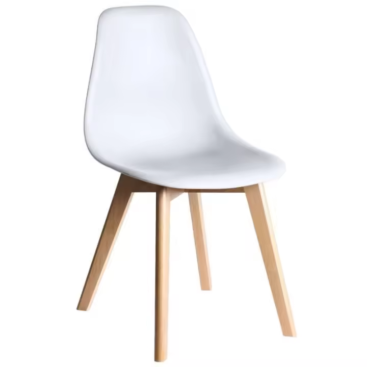 Silla MARAIS, madera, polipropileno blanco - 1