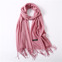 Bufanda De Moda Para Mujer En Color Sólido Invierno Hijab Trenzas Largas Chal De Mujer Pashmina De Lana Acrílico Envoltura Echarpe - details 10