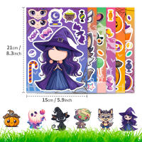 Juego De Puzles De Calcomanías DIY Para Halloween 6 Hojas Con Diseños De Calabaza Fantasma Mummy Bruja Divertido Para Niños - details 4