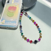 Cadenas De Teléfono Con Cristales Facetados Arcoíris Para Encanto De Teléfono Colorido Lanyard De Joyería Para Mujer Cadena De Móvil Bohemia - details 4