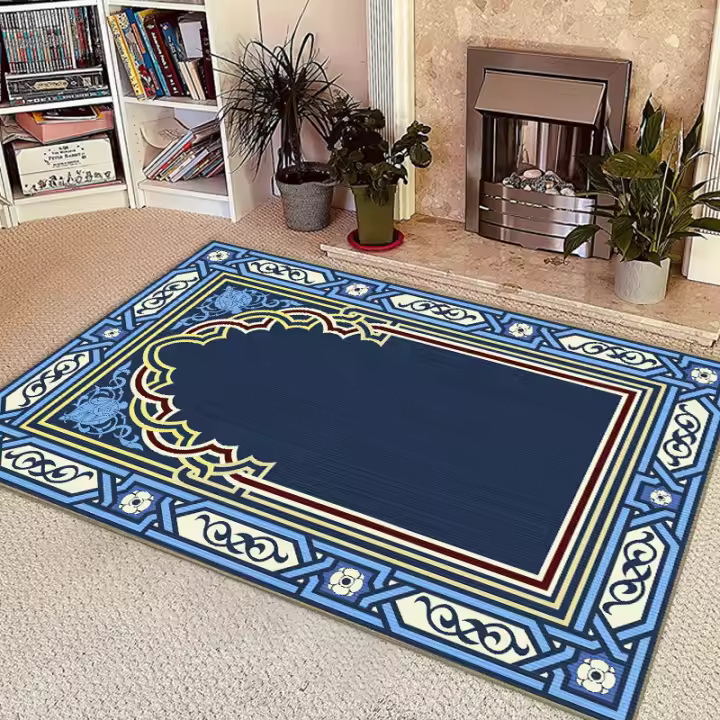 Carpetas De Oración Nacional Estilo Medio Oriente Alfombra De Rodar Cristal Pile Sintética Antideslizante Impermeable Resistente Al Desvanecimiento Para Interior Y Exterior - 1