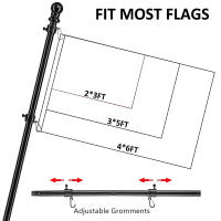 Palo De Bandera Telescópico De 1.8M Con Anillos Giratorios Sin Enredos De 360 Grados Acero Inoxidable Montaje En Pared Para Jardines Y Atracciones - details 0