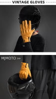 Guantes De Motocicleta De Cuero Genuino MJMOTO Verano Transpirables Con Dedos Completos Guantes De Conducción Retro Para Teléfono Móvil Para Hombres - details 9