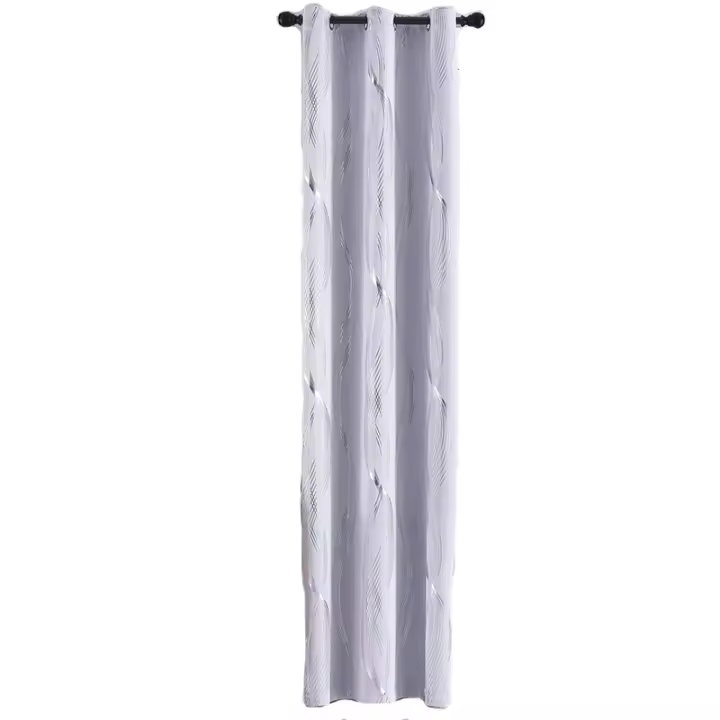 Cortinas Aislantes Térmicas Para Dormitorio Con Patrón De Ondas En Negro Y Plata Cortinas Oscurecedoras De Luz Panel Moderno De Poliéster 100% 2 Panelistas - 1