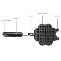 Horneador De Waffles Antideslizante Para Gas Stove Mold De Panqueques Y Pasteles Para Desayuno Forma Rectangular Material De Hierro Fundido - details 11
