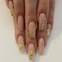 Juego De 24 Uñas Postizas Con Diseño De Flor Y Forma De Coffin Largas Ballerina Frases Francesas Acrílicas Cubiertas Por Encima Para Uñas Artísticas - details 32