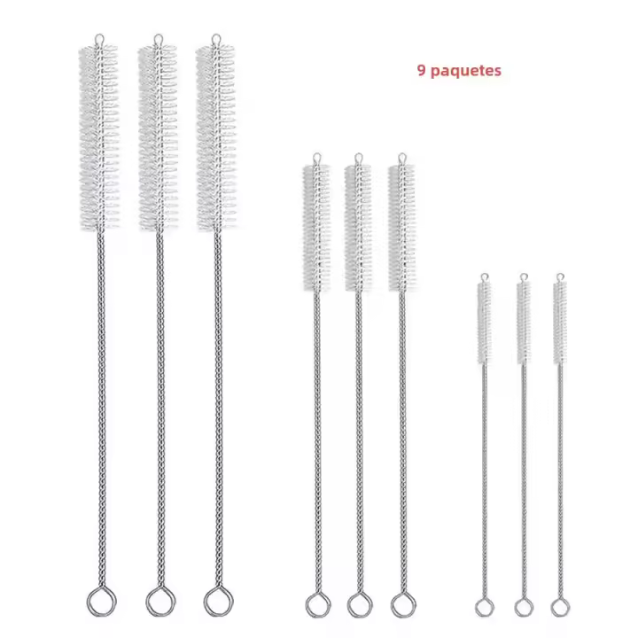 Set De Limpieza Para Tiras De Beber Y Tubos - Cepillo De Limpieza Extra Largo De 9 Piezas Para Cristales Vaso De Agua Botellas Y Tubos - 1