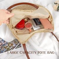 Bolso de Playa de Paja para Mujer with Cremallera - Estilo Vintage y Hecho a Mano - details 0