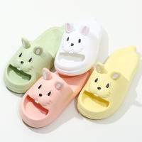 Zapatillas De Verano Para Niñas Ligeras Antideslizantes Con Pies Abiertos En Forma De Conejo Adorable 3D Cartoon Cierre De Inyección Material De Suela EVA Talla Verdadera Para Edad 7-12Años - details 1