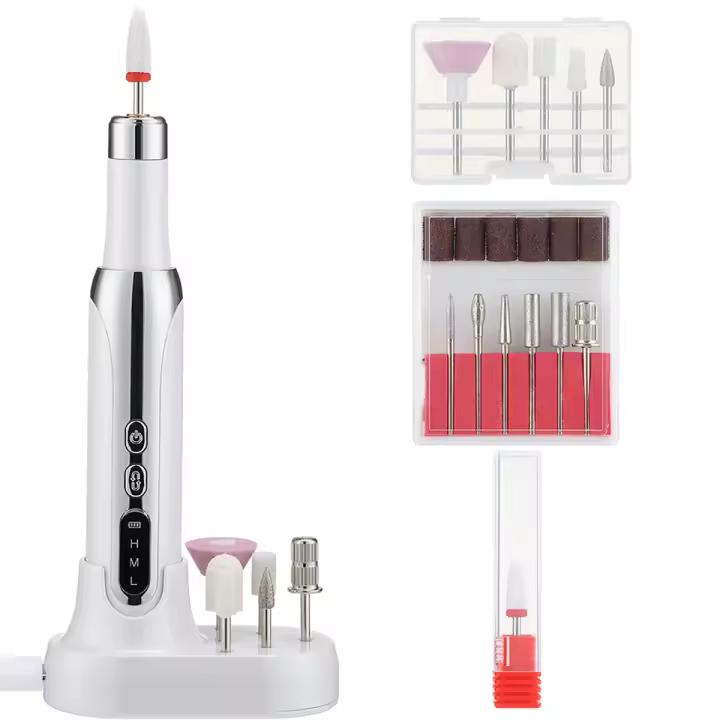 Profesional Enchufe Eléctrico Para Uñas Pulido Y Eliminación De Piel Muerta Con Brocas De Grabado Y Polido De Uñas Herramienta De Manicura Portátil Recargable - 1