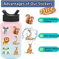 50pcs Pegatinas De Animales Para Niños Lindas Pinturas De Libros Decoración Aesthetic Para Equipaje Y Patineta Juguete De Graffiti Para Niñas Y Niños - details 0