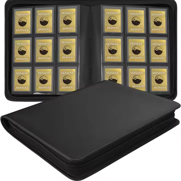 Libro De Inserción De Tarjetas 9 Bolsillos Para 252 Tarjetas Almacenamiento De Carpetas De Colección Álbum De Tarjetas Rígidas 3"x4" - 1