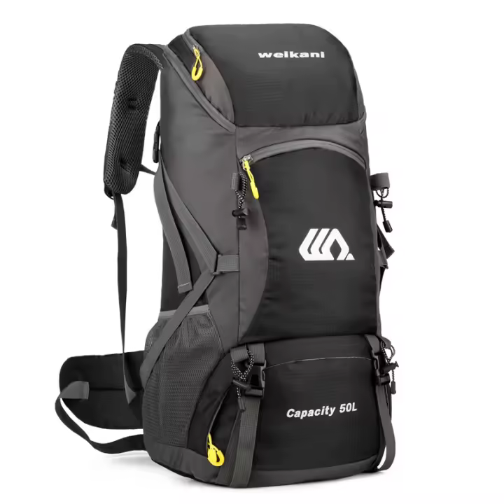 Mochila de senderismo de 50L, para hombre y mujer, ultraligera, plegable, mochila de viaje, mochila grande, escalada, mochila para viajes, montañismo, camping, exteriores, viajes, deportes - 1