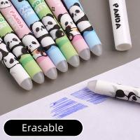 4Pcs Rotuladores De Gel 0.5mm Creativos Con Astronauta Y Animales Panda Tinta Erasable Azul/Negro Recargables Lavables Suministros De Oficina Y Escuela - details 1